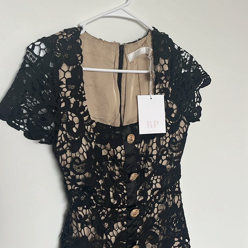 Rachel Parcell Black Lace Button Down Midi Dress, NWT - Picture 4 of 8